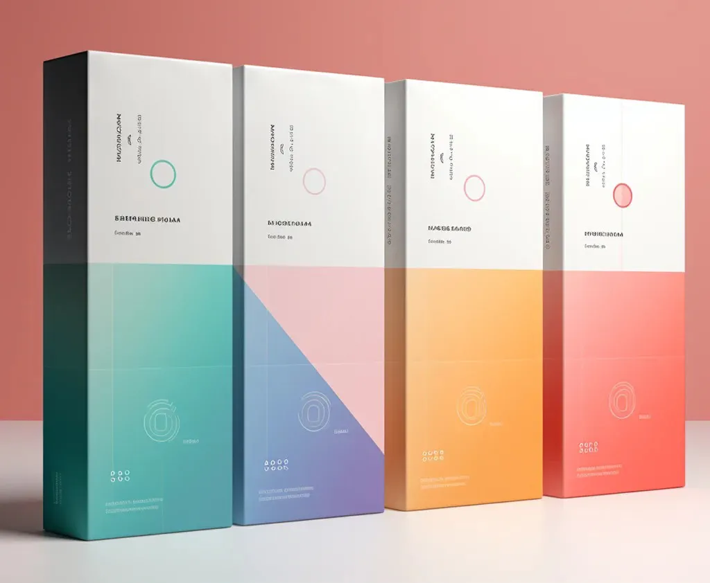 Série d'emballages pharmaceutiques en boîte de couleur unie